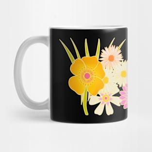 Modern vintage retro flowers Mug